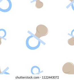 Seamless pattern of the image of the nipples in blue shades. Illustration for a boy at a baby shower party. Background for greeting or invitation cards.
