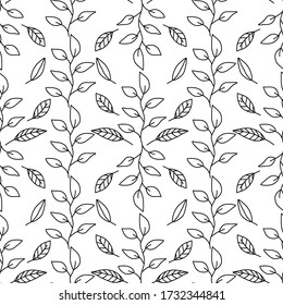 Patrón sin foco con la imagen de las plantas, hojas. Patrón floral gráfico vectorial
