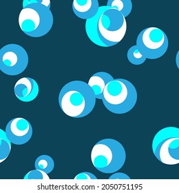 seamless pattern with the image of round volumetric figures in blue tones for prints on fabrics, packaging and for prints on covers, bedding, ceramics and for interior decoration