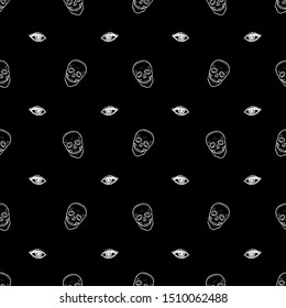 Seamless pattern with image a skull. Vector illustration.