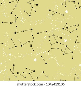 Seamless pattern with image of space, starry sky. Creative background. Perfect for holiday invitations, decorations, wallpaper, pattern fills, gift paper