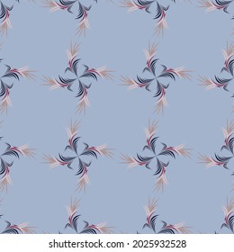 seamless pattern with the image of a stylized floral ornament in pastel colors for prints on fabrics, clothes, bedding, packaging and for decorating the interiors of rooms, postcards, frames, covers