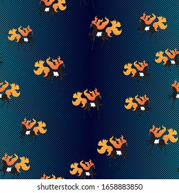 Seamless pattern with the image of a stylized horse.