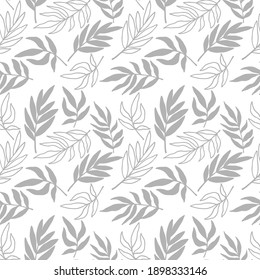 Seamless pattern with the image of tropical leaves, vector illustration, ornament for wallpaper and fabric, wrapping paper