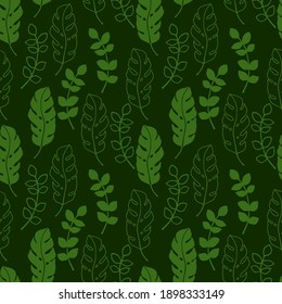 Seamless pattern with the image of tropical leaves, vector illustration, ornament for wallpaper and fabric, wrapping paper
