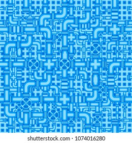 Seamless pattern with the image of valves, valves and interlacing of pipes, for use as a background and other purposes.
