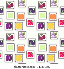 seamless pattern with images of fruit in abstract form