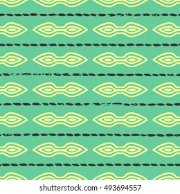 Seamless pattern. Imaginary fantasy pattern. Hand-drawn ornament. Vector illustration