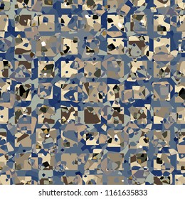 Seamless pattern imitating a stone slice. A very variegated version of the texture 

covered with a plaid net.