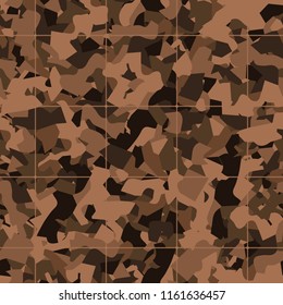  Seamless pattern imitating a stone slice. Marble or granite texture. The picture is divided into squares.