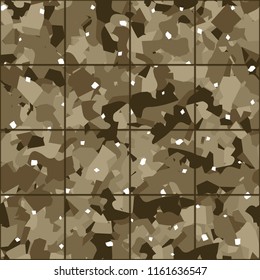Seamless pattern imitating a stone slice. Marble or granite texture. There is a pseudo-relief in the form of an average of square tiles.
