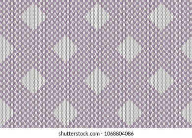 Seamless pattern with imitation knit.
A simple geometric background. Vector illustration. Checkered pattern in the shape of a cage and a rhombus. Repeat of squares. Prints for fabric, design items.