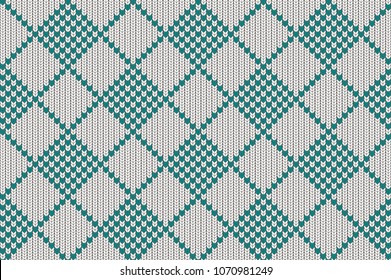 Seamless pattern with imitation knit.
A simple geometric background. Vector illustration. Checkered pattern in the shape of a cage and a rhombus. Repeat of squares. Prints for fabric, design items.