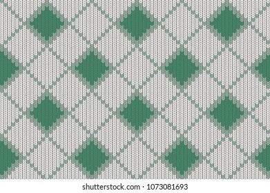 Seamless pattern with imitation knit.
A simple geometric background. Vector illustration. Checkered pattern in the shape of a cage and a rhombus. Repeat of squares. Prints for fabric, design items.