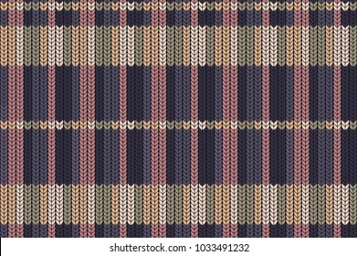 Seamless pattern with the imitation of a knitted product. Simple geometric forms. Decorative background for design, print in a simple modern style.  Drawing in a cage and a strip.