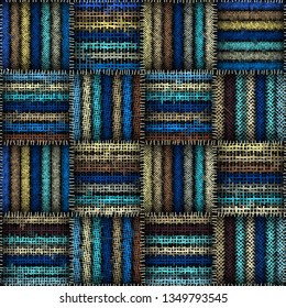 Seamless pattern. Imitation of a patchwork pattern of rough canvas. Vector image.