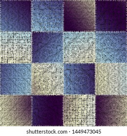 Seamless pattern. Imitation of a patchwork pattern of rough canvas. Vector image.