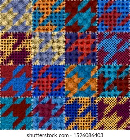 Seamless pattern. Imitation of a patchwork pattern of rough canvas. Vector image.