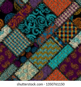 Seamless pattern. Imitation of a texture of rough canvas. Vector image.