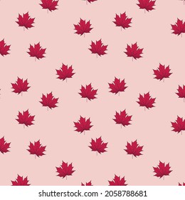 Seamless pattern with imprint forest leafs.
