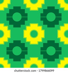 Seamless pattern with Inca Cross Chakana