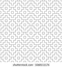 Seamless pattern with Inca crosses ornament. Ethnic embroidery background. Tribal wallpaper. Ethnical folk image. Tribe motif. Ancient mosaic. Digital paper for web design, textile print. Vector art.