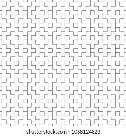 Nahtloses Muster mit Inka-Kreuzen-Ornament. Ethnische Stickerei, Hintergrund. Tribale Tapete. Ethnisches Volksbild. Stammesmotiv. Altes Mosaik. Digitales Papier für Webdesign, Stoffdruck. Vektorkunst.