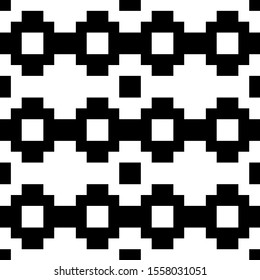 Seamless pattern. Inca crosses, squares ornament. Tribe motif. Tribal wallpaper. Ancient mosaic. Ethnic background. Folk image. Digital paper, web design, ethnical textile print. Vector artwork.