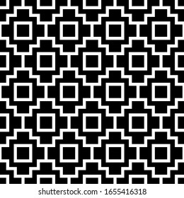 Seamless pattern. Inca crosses, squares ornament. Ethnic background. Folk image. Tribal wallpaper. Tribe motif. Ancient mosaic. Digital paper, web design, ethnical textile print. Vector artwork