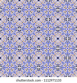 Seamless pattern. Indian color ethnic background with folk motifs for cover or textile. Seamless color background with ethnic motifs for your design. Vector texture.