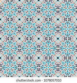 Seamless pattern. Indian colorful background with north american motifs for cover or textile. Seamless color background with ethnic motifs for your design. Vector texture.