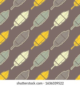 Seamless pattern with Indian Feathers. Vector illustration for web design or print.