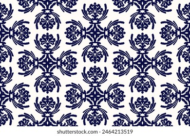 Seamless pattern of Indian geometric ikat. white background And tribal vector texture. Seamless stripes in Aztec, Indian, Gypsy, African, Bohemian style.