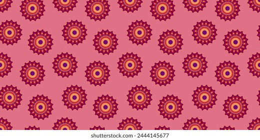 Patrón sin fisuras de Mandala indio. Elementos decorativos de Antiguas. Fondo dibujado a mano.