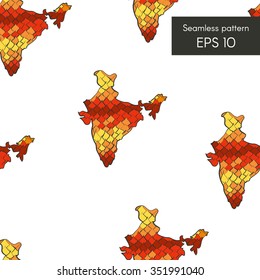 Seamless pattern with indian map for cards, invitations and other