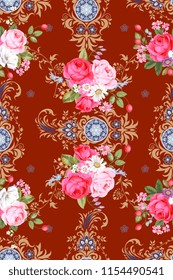 Seamless pattern with indian motives