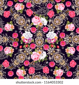 Seamless pattern with indian motives