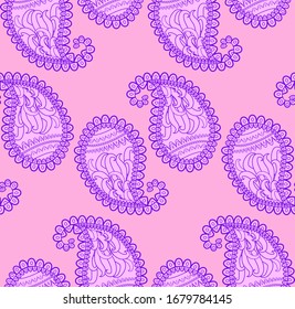 seamless pattern with Indian ornament. Turkish cucumber.