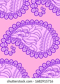 seamless pattern with Indian ornament. Turkish cucumber.