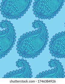 seamless pattern with Indian ornament. Turkish cucumber