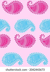seamless pattern with Indian ornament. Turkish cucumber