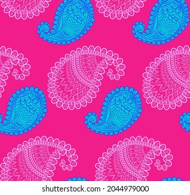 seamless pattern with Indian ornament. Turkish cucumber