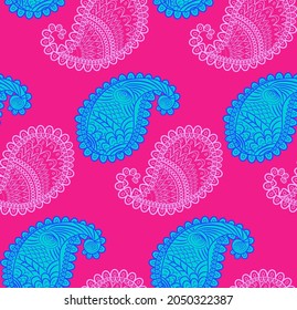 seamless pattern with Indian ornament. Turkish cucumber