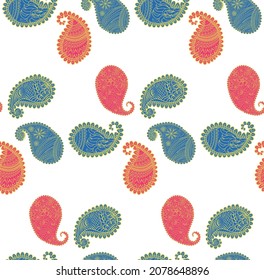 seamless pattern with Indian ornament. Turkish cucumber.