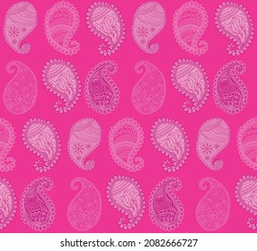 seamless pattern with Indian ornament. Turkish cucumber.