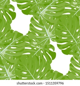 Seamless Pattern with Indian Rainforest. Trendy Colorful Texture with Tropical Leaves for Dress, Swimwear, Cloth. Vector Tropical Pattern.