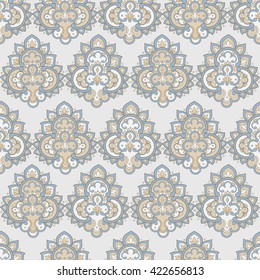 Seamless pattern in indian style. Floral vector illustration