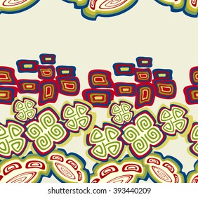 Seamless pattern in Indian style with symbols. EPS10 vector illustration