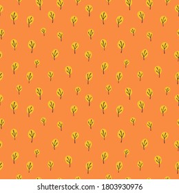 Seamless pattern. Indian summer. Stylized objects.