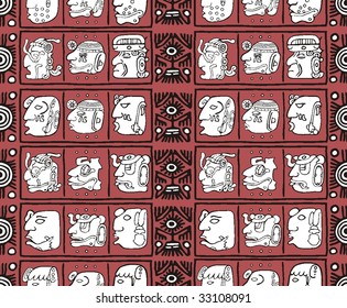 Seamless pattern with indian symbols